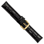 Black Crocodile-Grain Leather Watch Band, 19mm - Sophia Jewelers