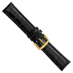 Black Crocodile-Grain Leather Watch Band, 19mm - Sophia Jewelers