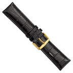 Black Crocodile-Grain Leather Watch Band, 19mm - Sophia Jewelers