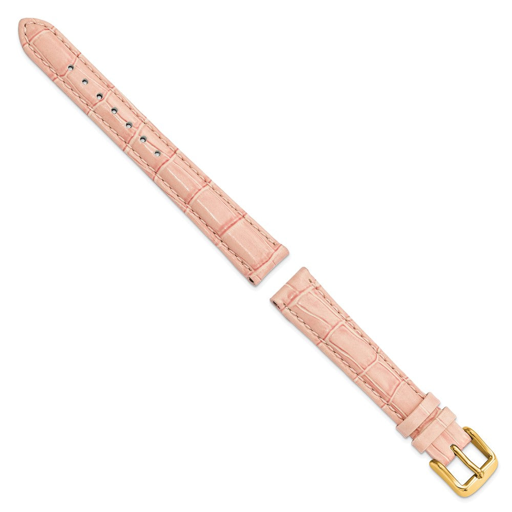 Pink Crocodile-Grain Leather Watch Band, 14mm - Sophia Jewelers