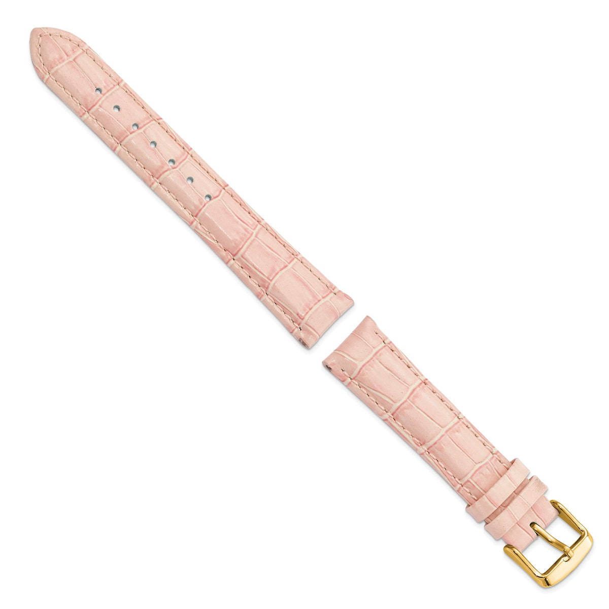 Pink Crocodile-Grain Leather Watch Band, 14mm - Sophia Jewelers