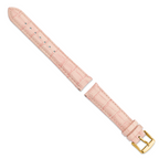 Crocodile-Grain Leather Watch Band with Gold-Tone Buckle 24mm
