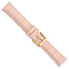 Crocodile-Grain Leather Watch Band with Gold-Tone Buckle 24mm