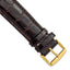 Brown Crocodile-Grain Leather Watch Band with Gold-Tone Buckle 22mm