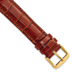 Havana Crocodile-Grain Leather Watch Band, 16mm