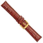 Havana Crocodile-Grain Leather Watch Band, 16mm - Sophia Jewelers