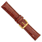 Havana Crocodile-Grain Leather Watch Band, 16mm - Sophia Jewelers