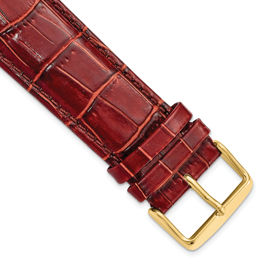 Havana Crocodile-Grain Leather Watch Band, 16mm