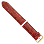 Havana Crocodile-Grain Leather Watch Band, 16mm - Sophia Jewelers