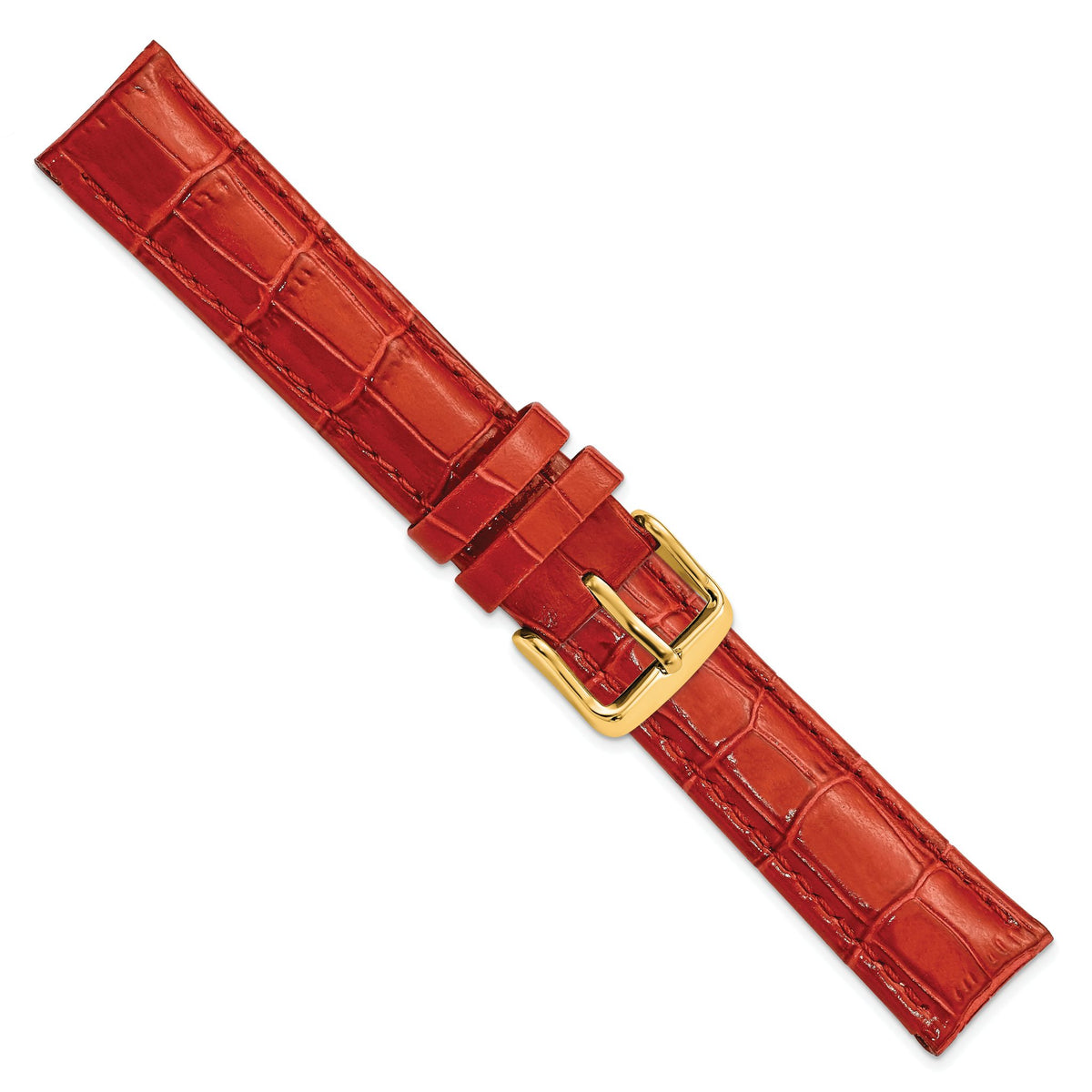 Red Crocodile-Grain Watch Band in Leather - Sophia Jewelers