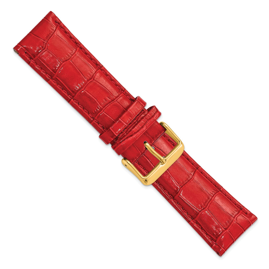 Red Crocodile-Grain Watch Band in Leather - Sophia Jewelers