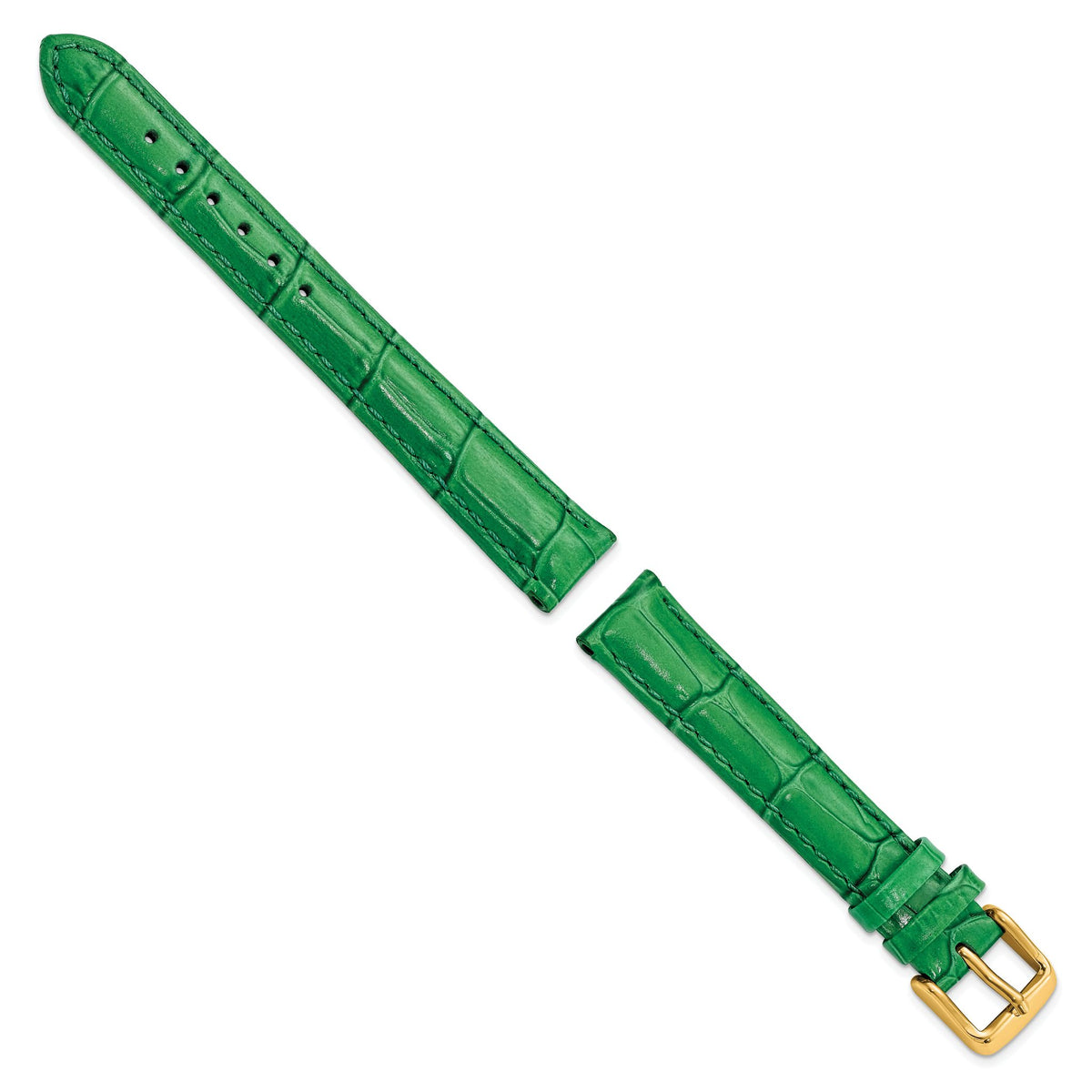 DeBeer Green Crocodile-Grain Watch Band in Leather - Sophia Jewelers