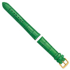 DeBeer Green Crocodile-Grain Watch Band in Leather - Sophia Jewelers