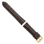 Crocodile-Grain Chronograph Watch Band in Brown Leather, 20mm - Sophia Jewelers