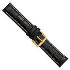 Chronograph White Black Crocodile-Grain Watch Band in Leather - Sophia Jewelers