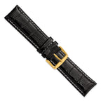 Chronograph White Black Crocodile-Grain Watch Band in Leather - Sophia Jewelers