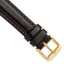16mm Dark Brown Smooth Leather Chronograph with Gold-tone Buckle 7.5 inch Watch Band