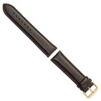 Long Chronograph Smooth Dark Brown Watch Band in Leather - Sophia Jewelers