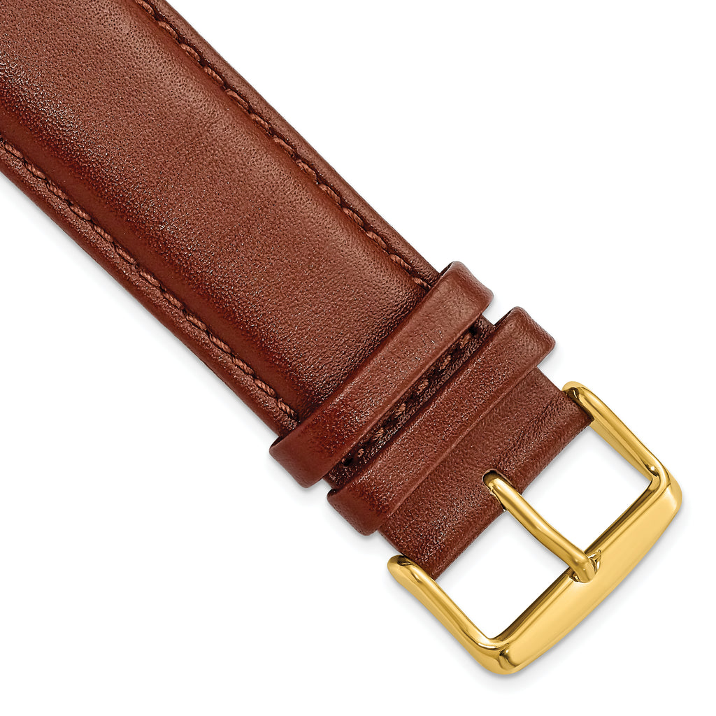 Havana Smooth Leather Watch Band in Brown, 24mm