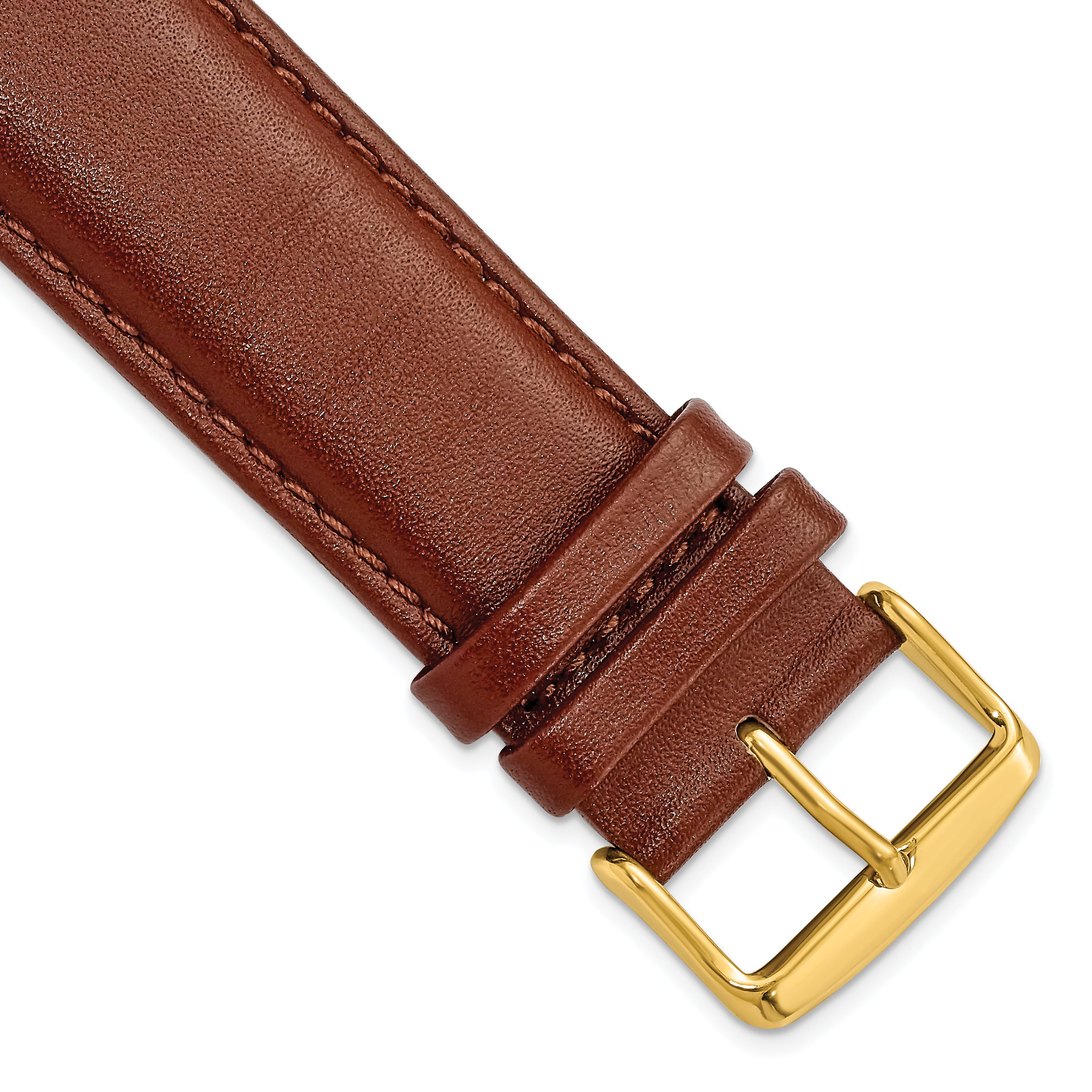 Havana Smooth Leather Watch Band in Brown, 24mm