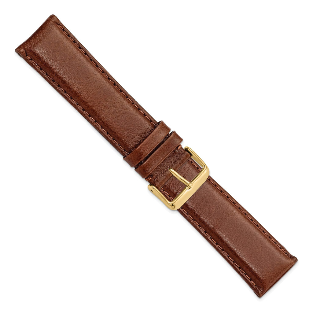 Havana Leather Chronograph Watch Band in Brown, 22mm - Sophia Jewelers