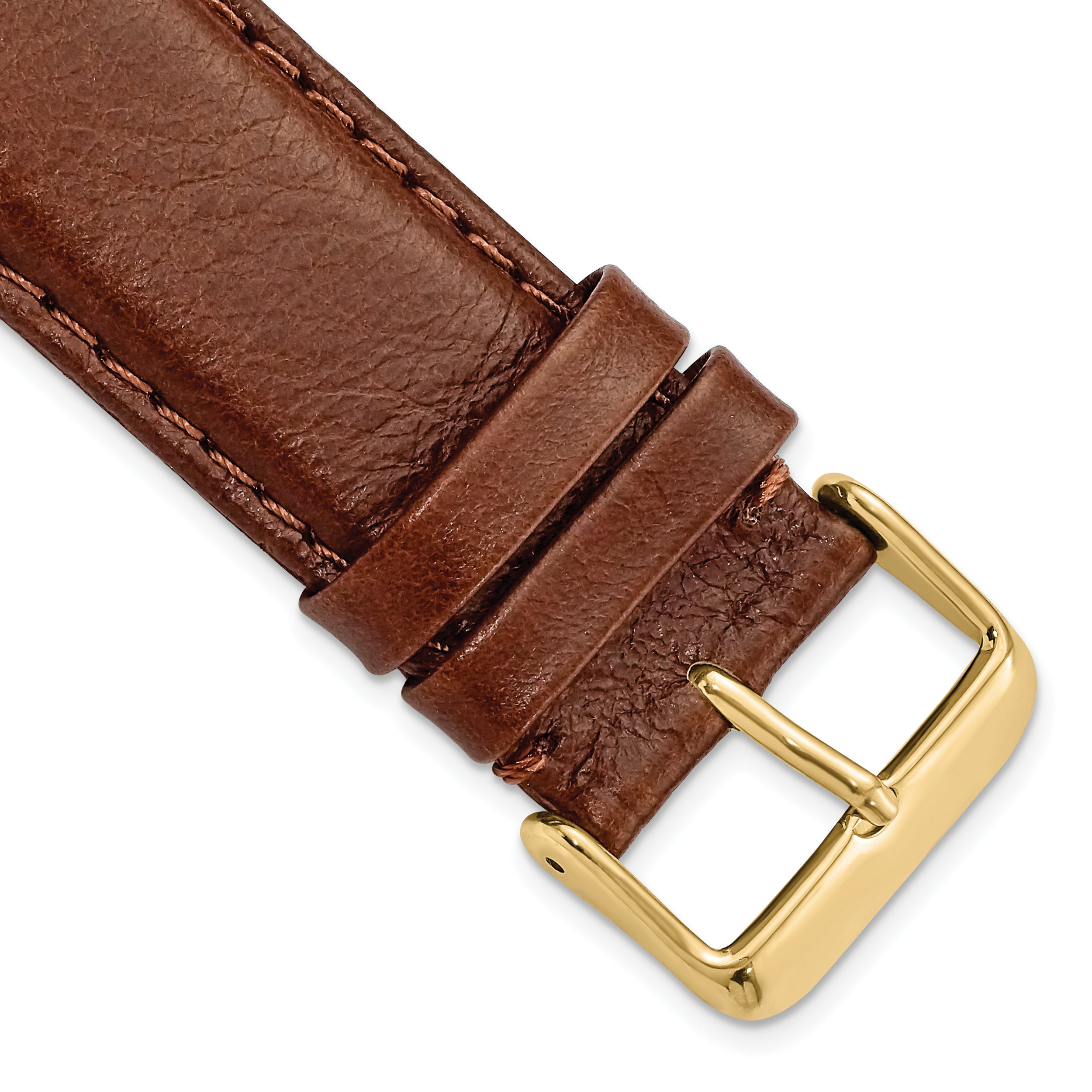 Havana Leather Chronograph Watch Band in Brown, 22mm