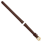 10mm Brown Oilskin Leather with Gold-tone Aluminum Buckle 6.6 inch Watch Band