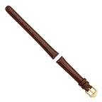 10mm Brown Oilskin Leather with Gold-tone Aluminum Buckle 6.6 inch Watch Band - Sophia Jewelers