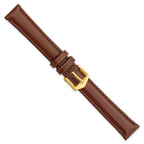 10mm Brown Oilskin Leather with Gold-tone Aluminum Buckle 6.6 inch Watch Band - Sophia Jewelers