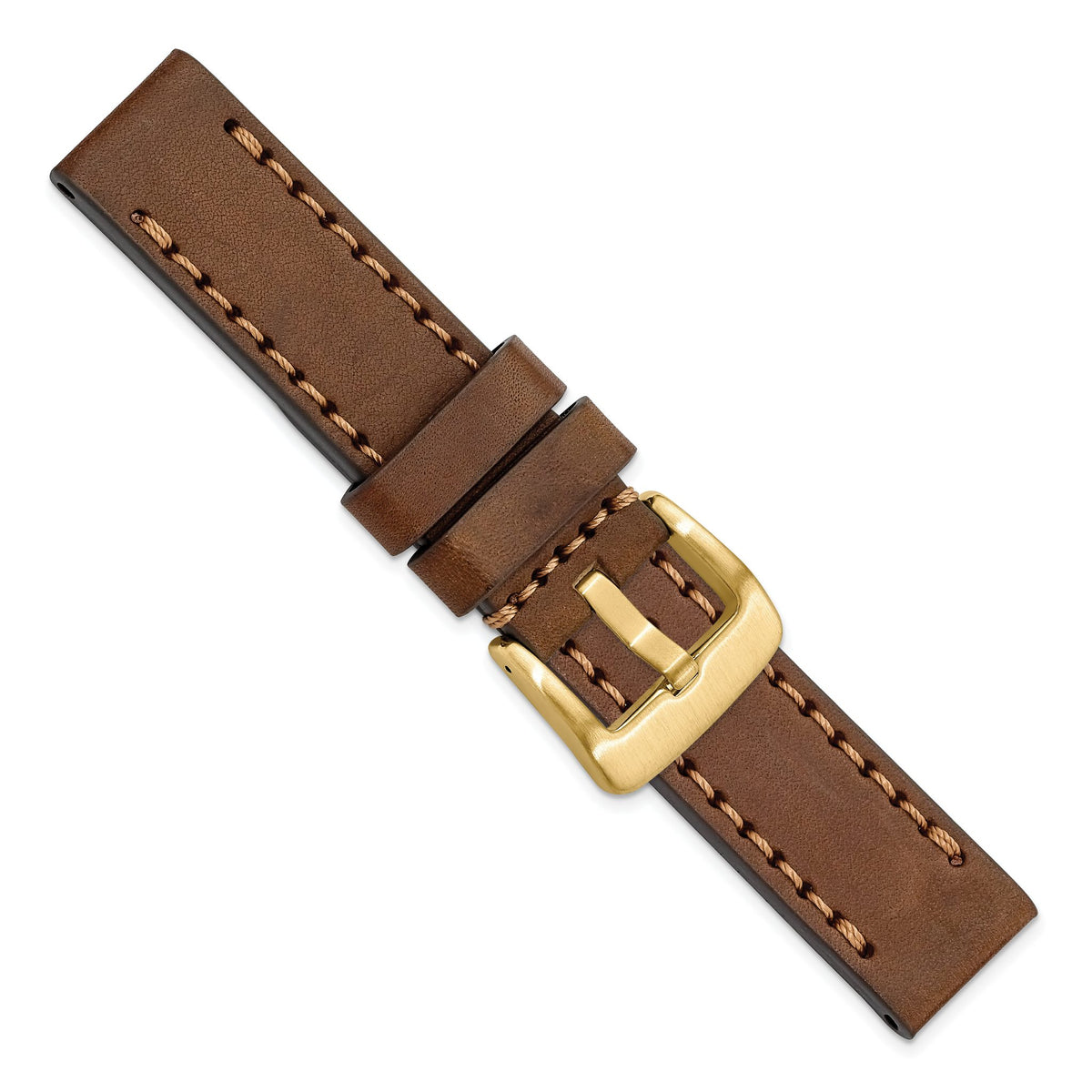 Calfskin Leather Sport Watch Band in Yellow IP-Plated Steel, 20mm - Sophia Jewelers