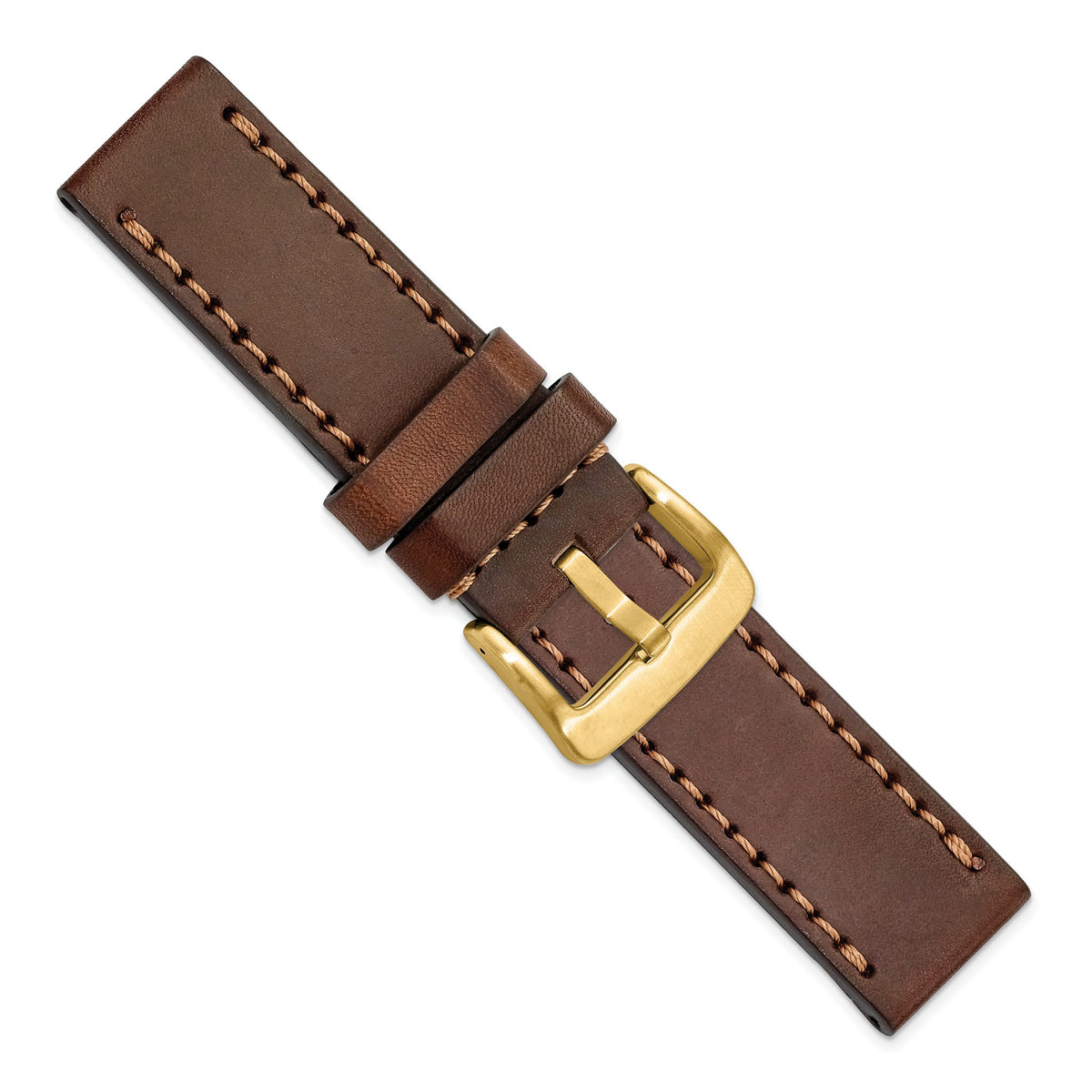 Calfskin Leather Sport Watch Band in Yellow IP-Plated Steel, 20mm - Sophia Jewelers