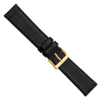 Black Genuine Calf Leather Watch Band, 19mm - Sophia Jewelers