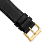 Black Genuine Calf Leather Watch Band, 19mm - Sophia Jewelers
