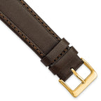 Genuine Calf Leather Watch Band in Dark Brown, 19mm