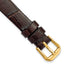12mm Dark Brown Flat Alligator Grain Leather with Gold-tone Buckle 7.5 inch Watch Band - Sophia Jewelers
