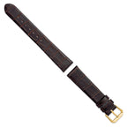 Alligator-Grain Dark Brown Watch Band in Leather - Sophia Jewelers