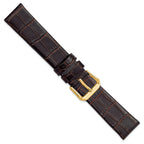 Alligator-Grain Dark Brown Watch Band in Leather - Sophia Jewelers