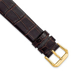 Alligator-Grain Dark Brown Watch Band in Leather - Sophia Jewelers