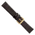 Alligator-Grain Dark Brown Watch Band in Leather - Sophia Jewelers