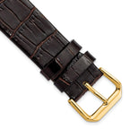 Alligator-Grain Dark Brown Watch Band in Leather - Sophia Jewelers