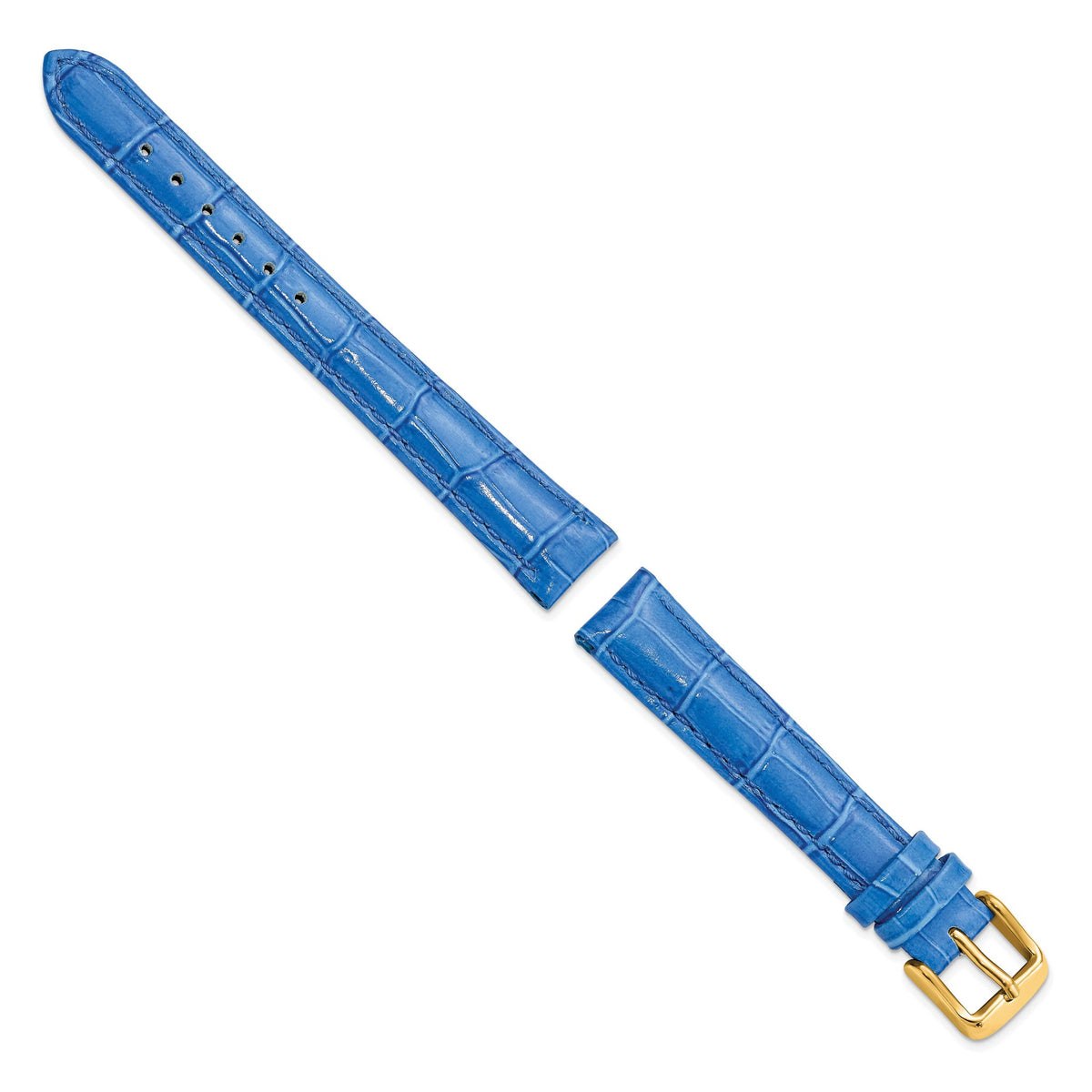 Blue Crocodile-Grain Watch Band in Leather - Sophia Jewelers