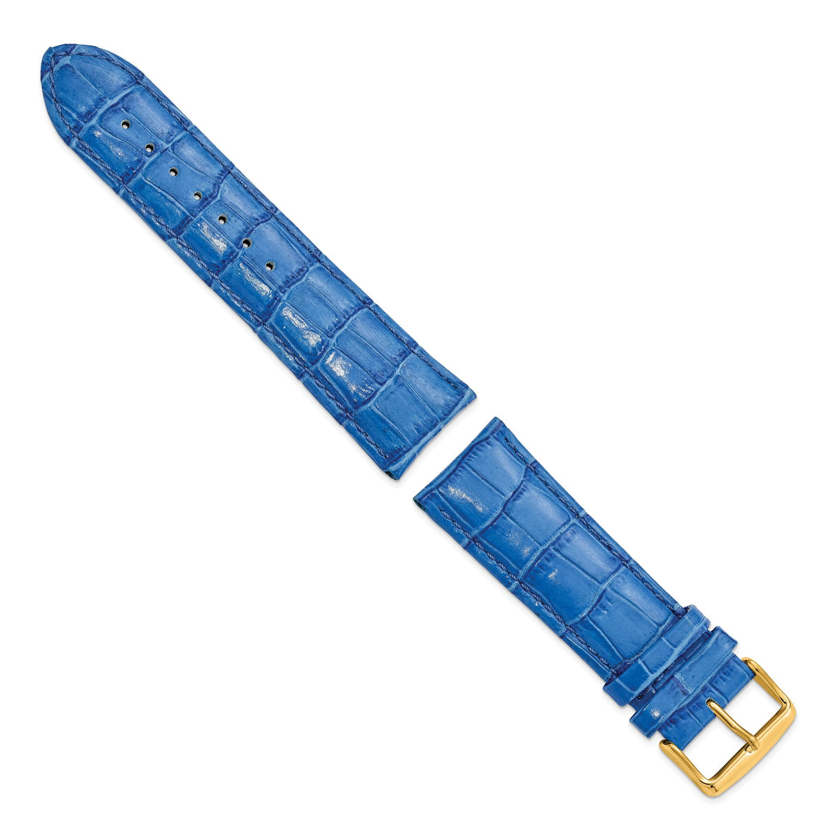 Blue Crocodile-Grain Watch Band in Leather - Sophia Jewelers
