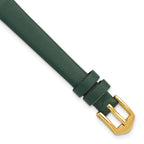 10mm Forest Green Classic Calfskin Leather with Gold-tone Aluminum Buckle 6.6 inch Watch Band - Sophia Jewelers