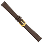 DeBeer Flat Smooth Brown Watch Band in Leather - Sophia Jewelers