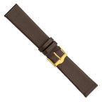 DeBeer Flat Smooth Brown Watch Band in Leather - Sophia Jewelers