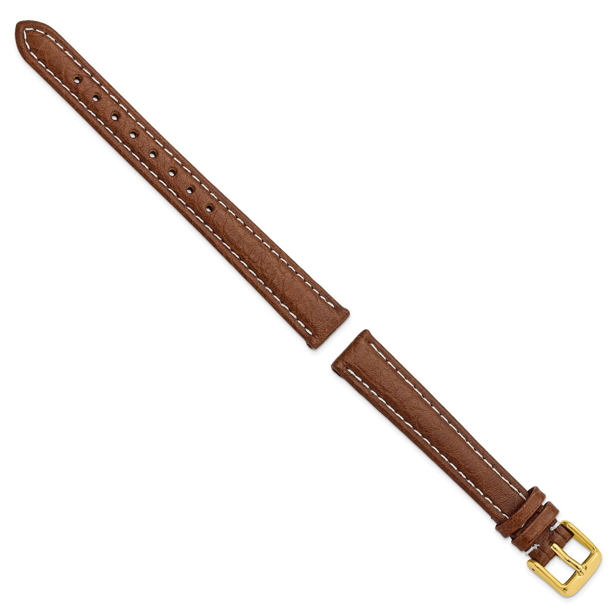 Havana Sport Leather Watch Band in Brown with Gold-Tone Buckle, 16mm - Sophia Jewelers
