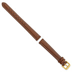 Havana Sport Leather Watch Band in Brown with Gold-Tone Buckle, 16mm - Sophia Jewelers