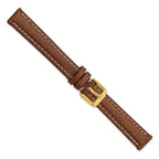 Havana Sport Leather Watch Band in Brown with Gold-Tone Buckle, 16mm - Sophia Jewelers