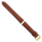Havana Sport Leather Watch Band in Brown with Gold-Tone Buckle, 16mm - Sophia Jewelers