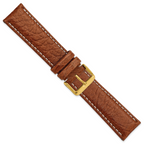 Havana Sport Leather Watch Band in Brown with Gold-Tone Buckle, 16mm - Sophia Jewelers